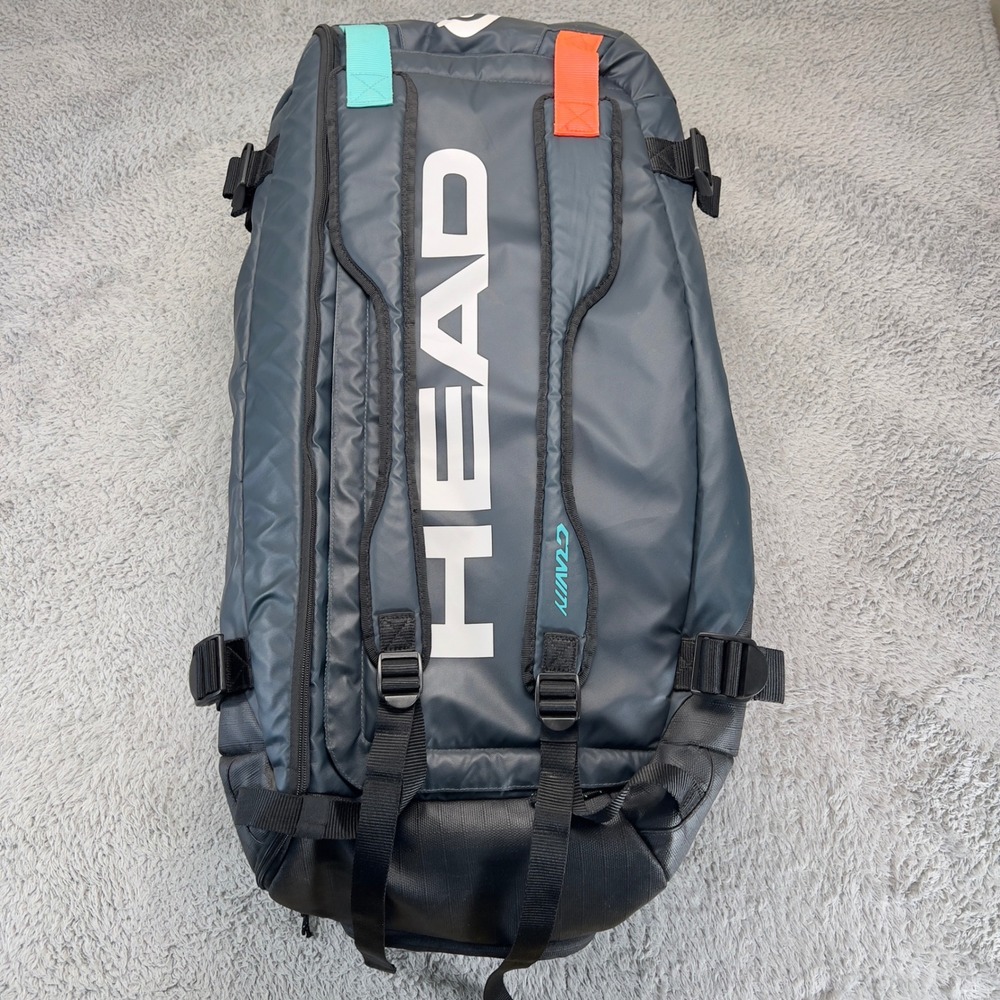 HEAD Gravity Duffle Tennis Racquet Bag Backpack Black Teal Orange CCT+ Large